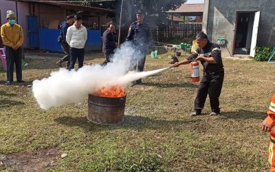 Emergency fire extinguishing training for HOPE staff